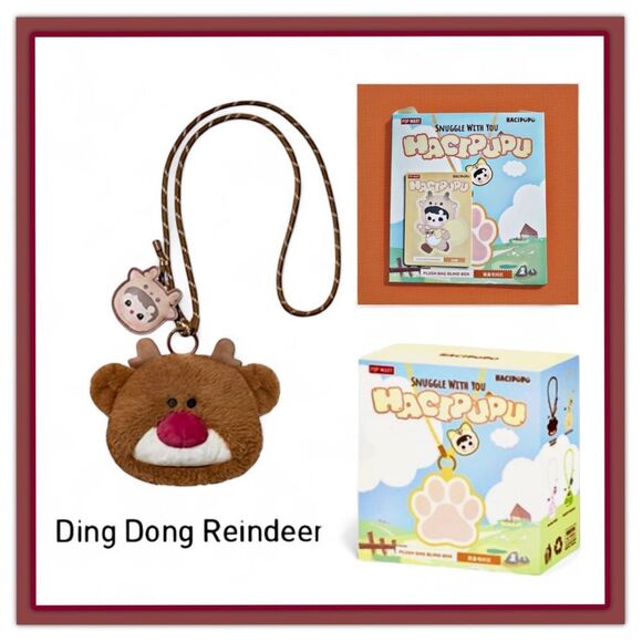 Pop Mart HaciPupu Snuggle With You Plush Bag - Ding Dong Reindeer - Picture 2 of 16